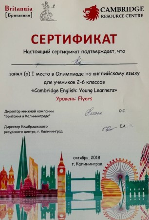 Международная олимпиада для детей до 12 лет от Кембриджского университета